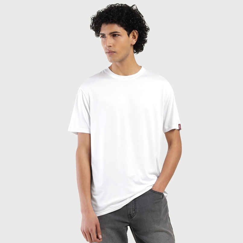Men's Round Regular Fit Solid T Shirt