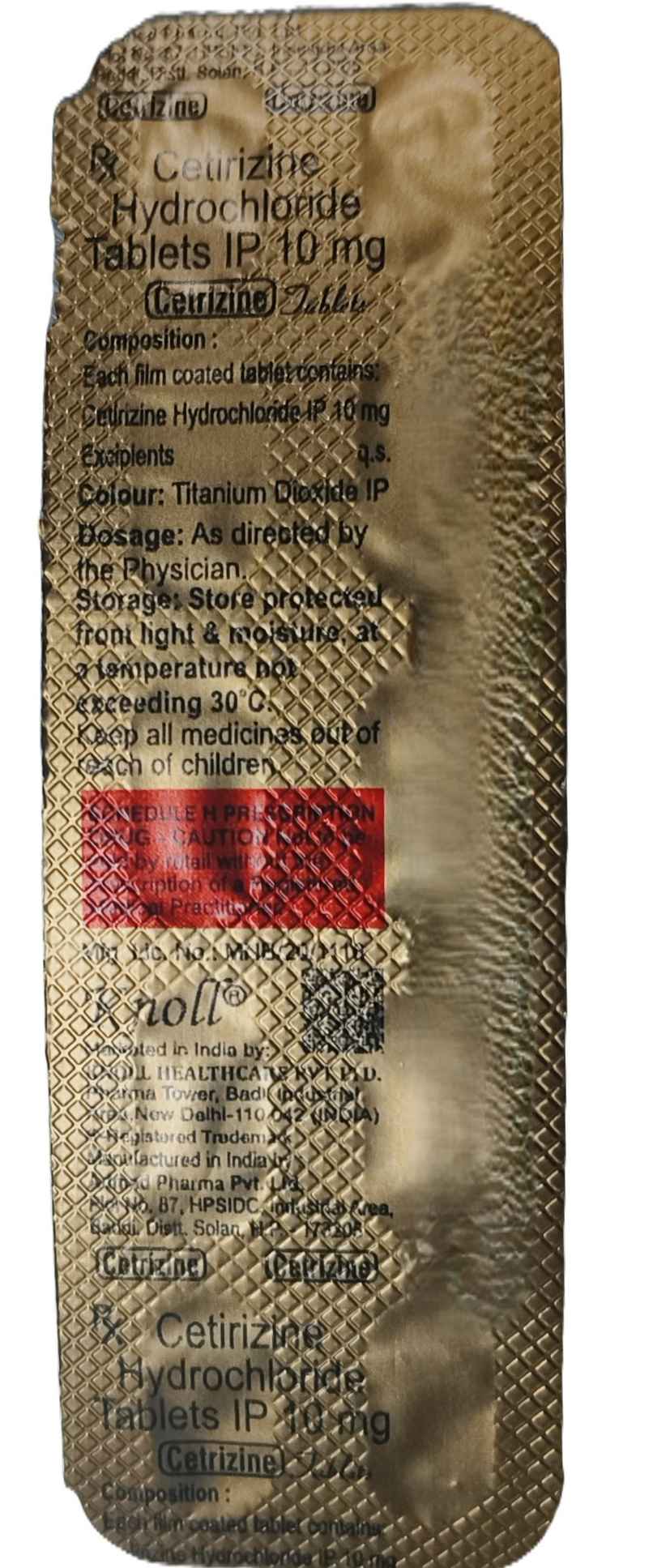 Cetrizine 10mg Tablet