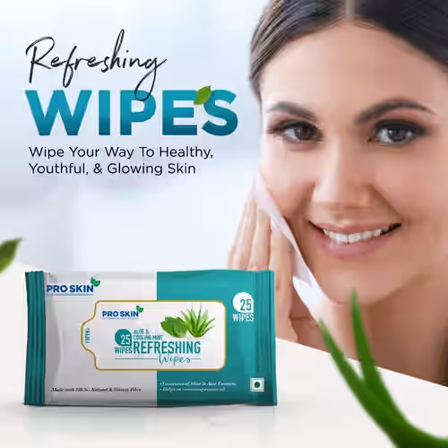 Pro Skin Mint & Alone Vera Refreshing Wipes 25 Pcs.