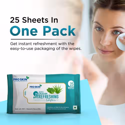 Pro Skin Mint & Alone Vera Refreshing Wipes 25 Pcs.