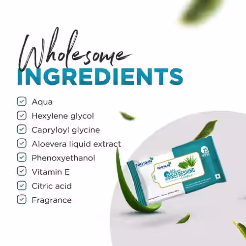 Pro Skin Mint & Alone Vera Refreshing Wipes 25 Pcs.