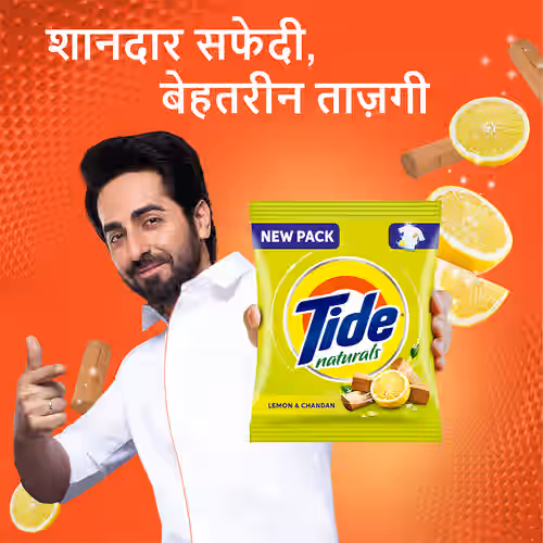 Tide Naturals Lemon & Chandan Detergent Powder 3 Kg.