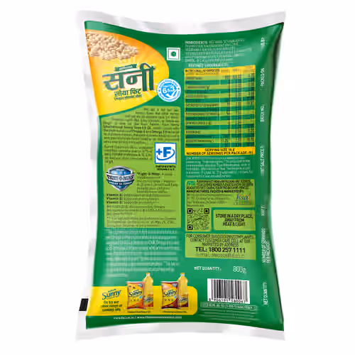 Sunny Soya Fit Refined Soyabean Oil 800G
