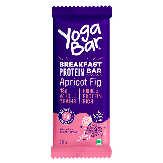 Yoga Bar Breakfast Protein Bar Apricot Fig, Fibre & Protein Rich Granola Bar