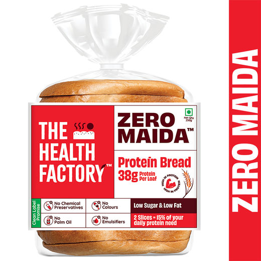 The Health Factory Zero Maida Protein Bread | Clean Label - Not Brown