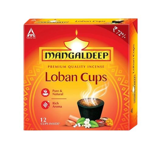 Mangaldeep Loban Sambrani Dhoop Cup - For Purification Of Home (12 Cups)