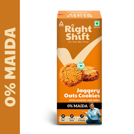 Right Shift Jaggery Oats Almond Biscuits | Maida-free and Trans Fat-free