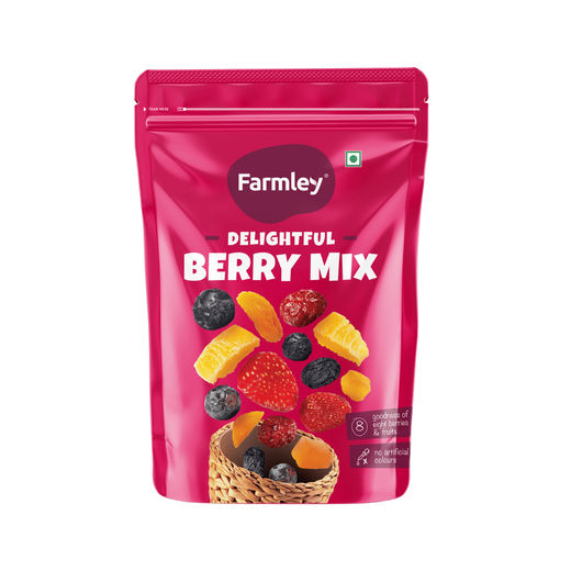 Farmley Mix Dried Berries- Cranberries, Blueberries, Strawberries, Black Raisins, Peach & More