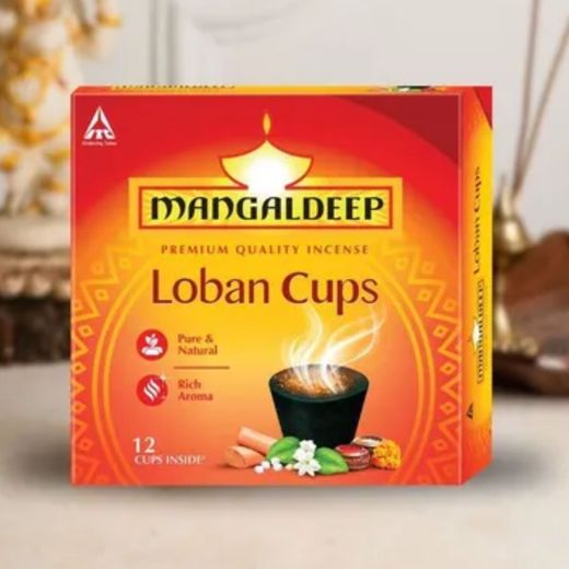 Mangaldeep Loban Sambrani Dhoop Cup - For Purification Of Home (12 Cups)
