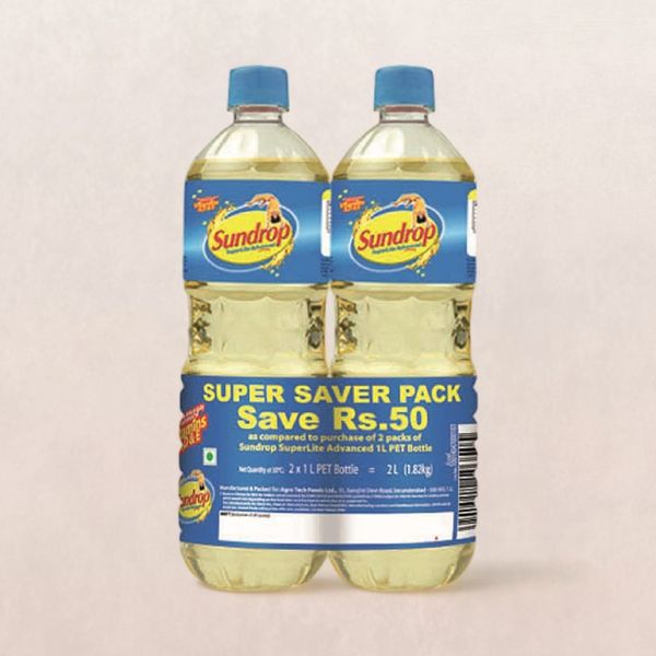 Sundrop Superlite Advanced Sunflower Oil Super Saver Pack (Bottle) 2 l