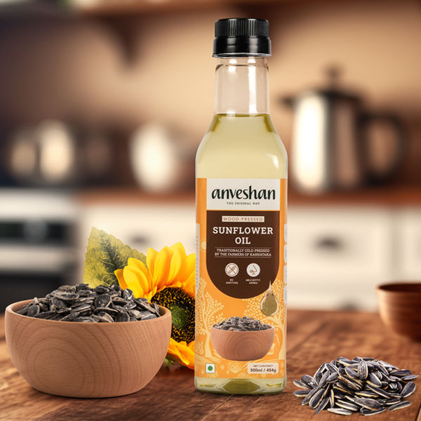 Anveshan Wood Cold Pressed Sunflower Oil 500 Ml - Buy Online At ₹183 ...