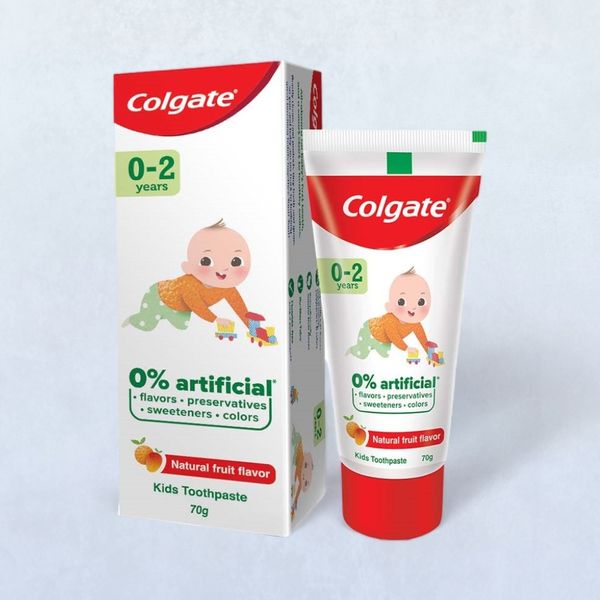 Colgate Toothpaste for Kids (0-2 years), Natural Fruit Flavour, SLS ...