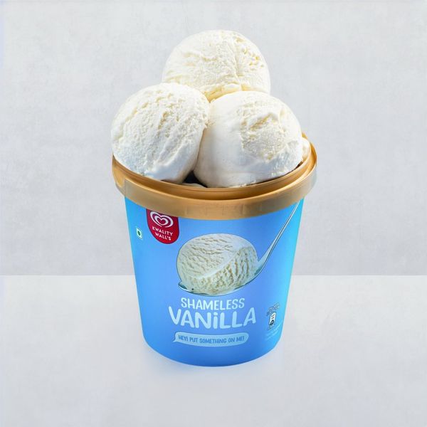 Kwality Wall's Shameless Vanilla Tub 700 ml Buy online at ₹140 near me