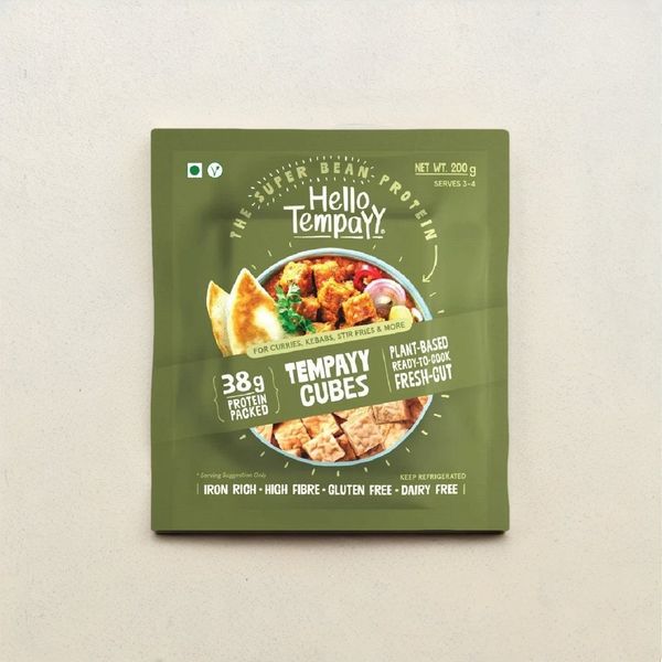 Hello Tempayy Natural Tempeh Cubes Protein & Fibre Rich 200 g Buy