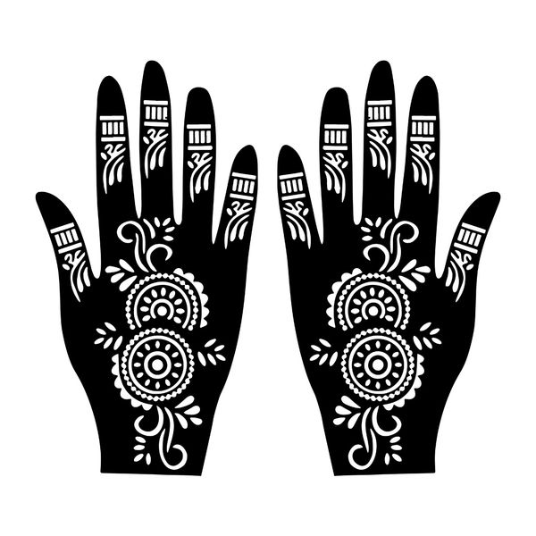 Sanfe Mehndi Stencil Full Hand Set, Henna Tattoo Stencil/Sticker Style