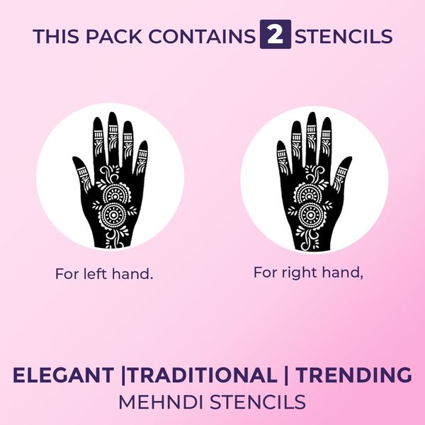 Sanfe Mehndi Stencil Full Hand Set, Henna Tattoo Stencil/Sticker Style