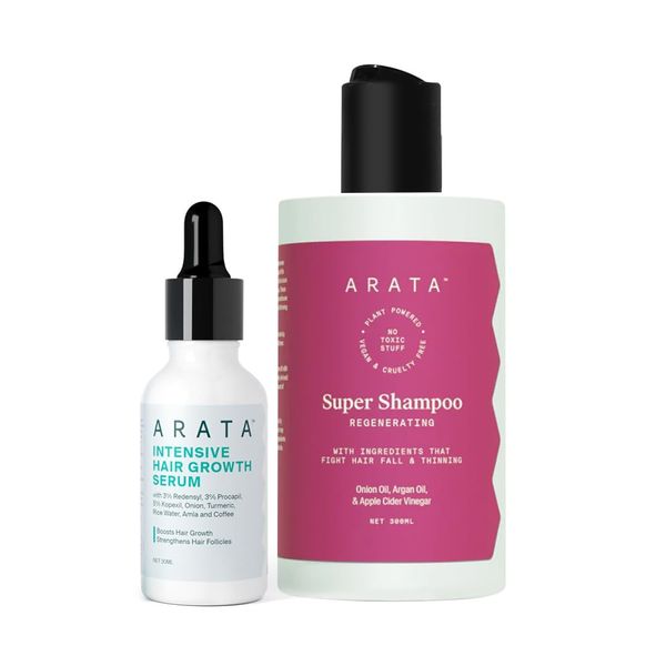 Arata Grow Strong Combo With Super Shampoo & Hair Growth Serum Buy