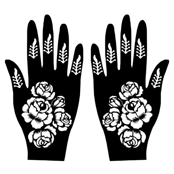 Sanfe Mehndi Stencil Full Hand Set, Henna Tattoo Stencil/Sticker Style