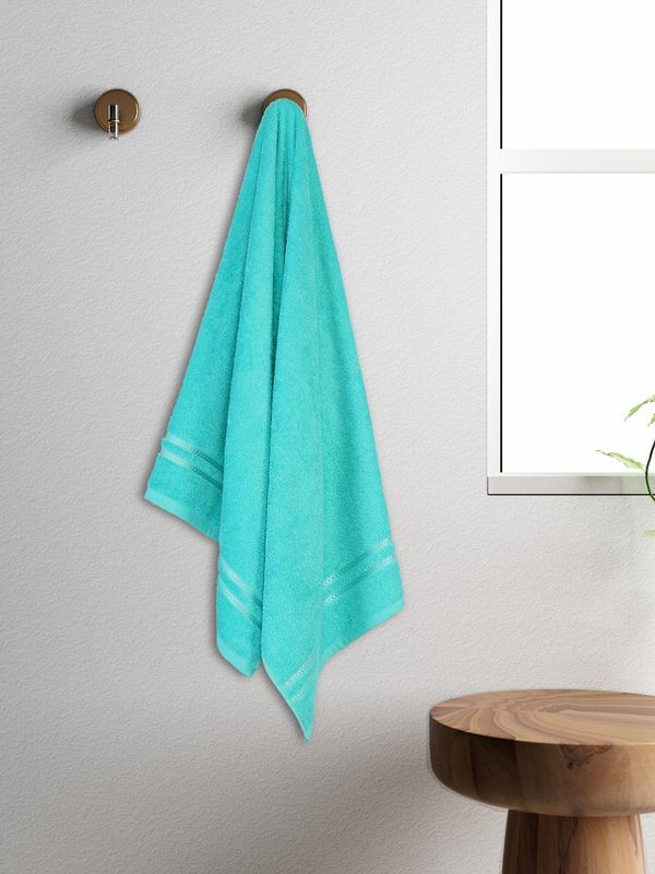 Welspun Solid Sea Green 100 Cotton Quik Absorbent Bath Towel For Men