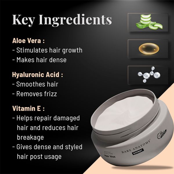 Bare Anatomy Hair Wax For 24 Hours Strong Hold Restylable, Easily