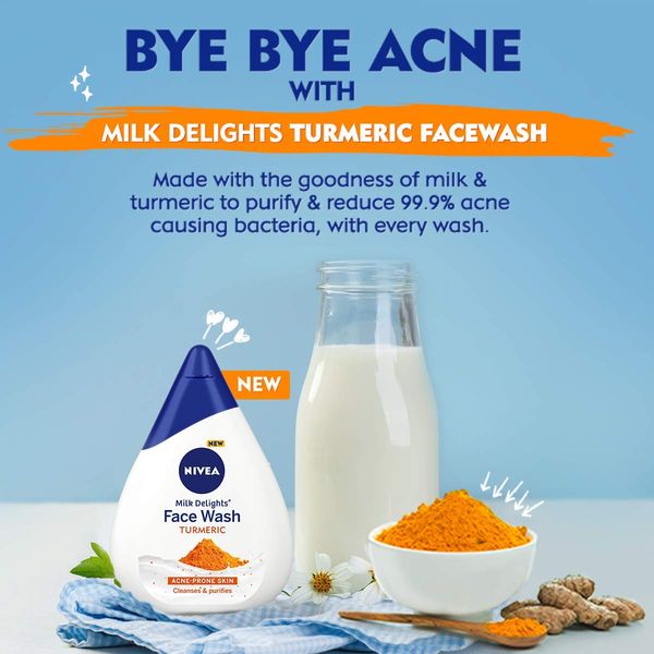 Nivea Milk Delight Turmeric AcneProne Skin Face Wash Buy online at