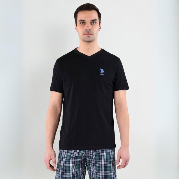 U.S. Polo Assn. Men's VNeck Embroidered Logo I638 Lounge TShirt