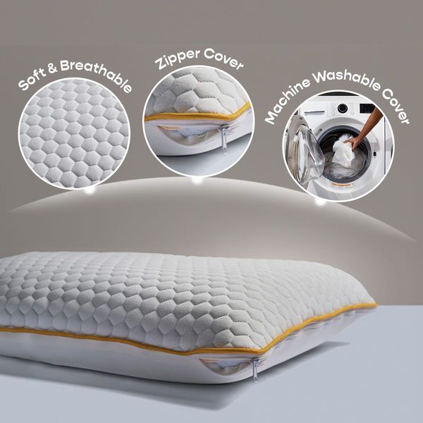 Sleepycat Bamboo Fabric Orthopaedic Memory Foam Pillow White (Standard