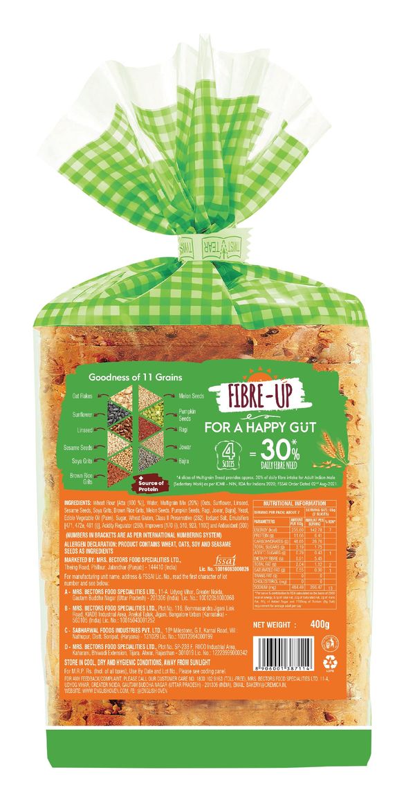 English Oven Multigrain Bread 400 g Buy online at ₹60 near me