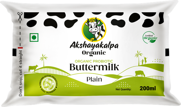 Akshayakalpa Organic Probiotic Buttermilk - Plain - Buy Online At ₹20 ...