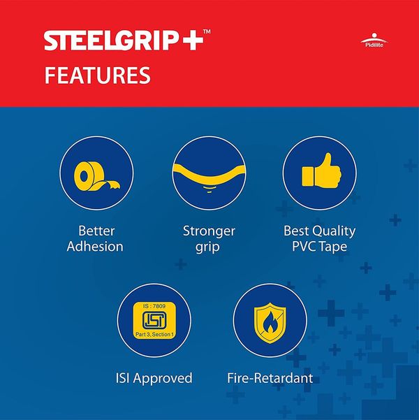 Steelgrip Electrical Insulation Tape - PVC | ISI Approved 1 Piece (1 ...