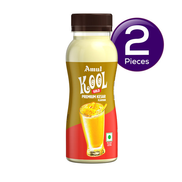 Amul Gold Kool Premium Kesar Flavoured Milk 180 Ml Combo 180 Ml X 2 