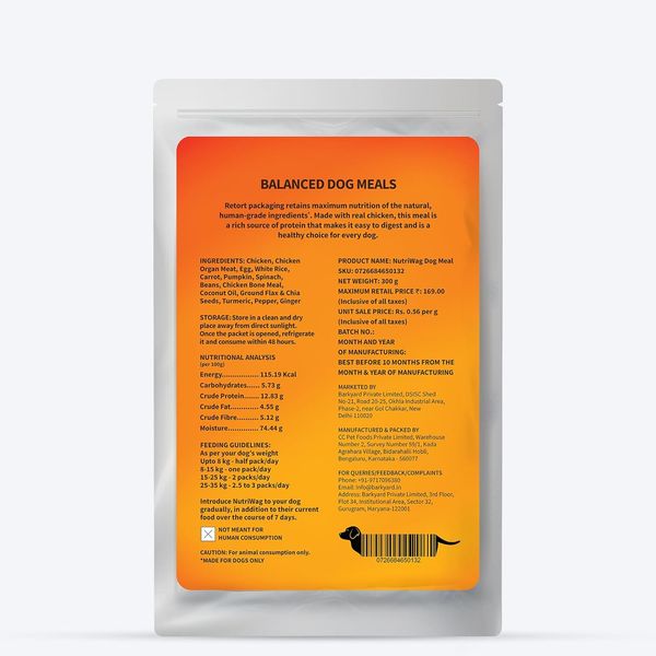 Nutriwag Fresh Chicken, Rice & Vegetables Wet Dog Food Packet Buy