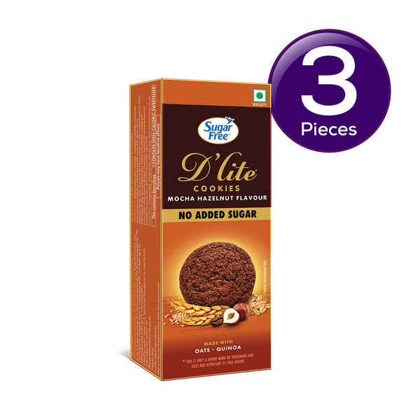 Sugar Free D'Lite Mocha Hazelnut Flavour Cookies Zero Added Sugar