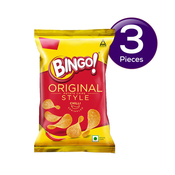 Bingo! Original Style Chilli Sprinkled Potato Chips 90 gms Combo 90 g X ...