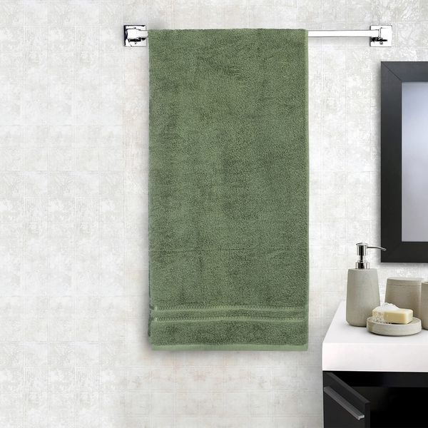 Welspun Solid Green 100 Cotton Quik Absorbent Bath Towel For Men And