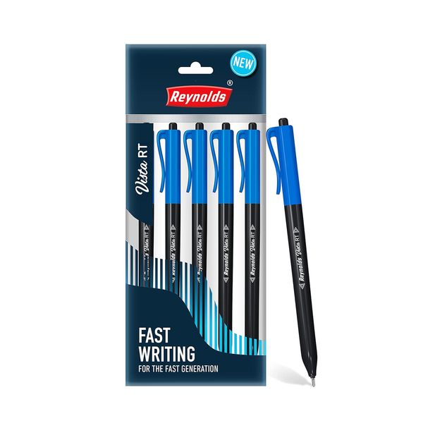 Reynolds Vista Retractable Ball Pen Set (5 Blue Pens) Buy online at