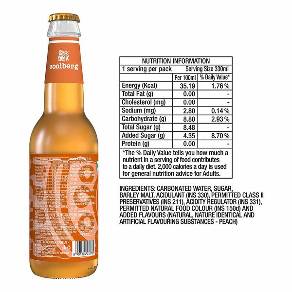 Coolberg Peach Non Alcoholic Beer Glass Bottle 330 ml Buy online at