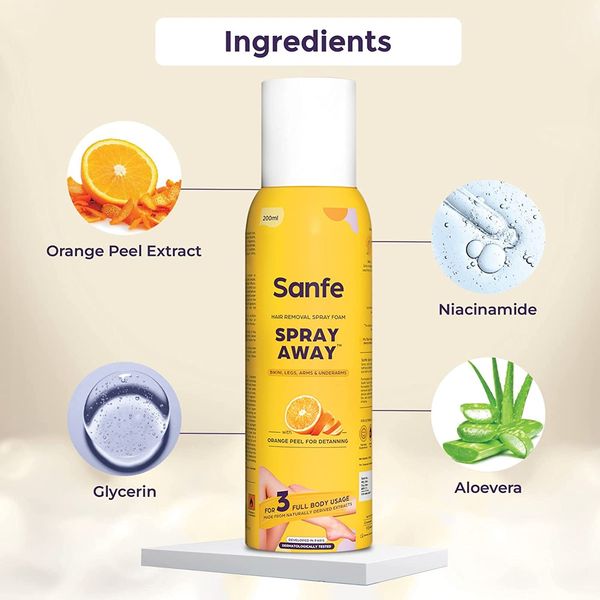 Sanfe Spray Away Hair Removal Spray 3 Full Body Usage Buy online at