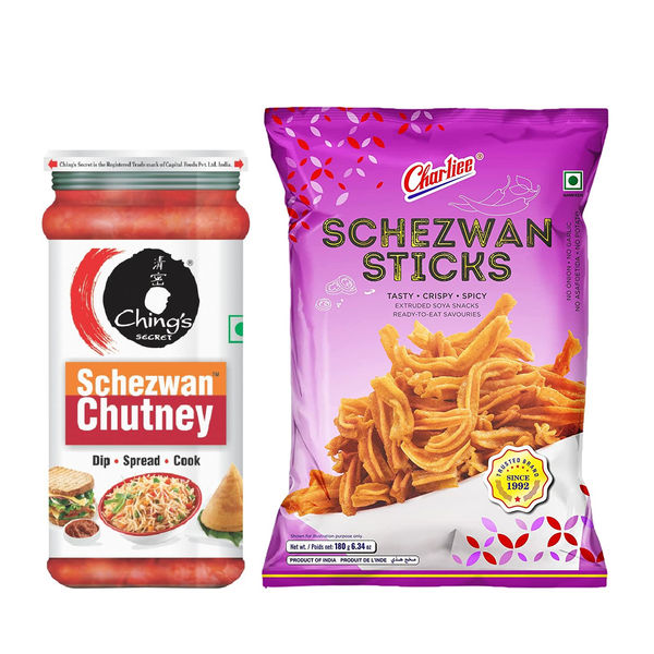 Schezwan Chutney(250gms) & Charliee Schezwan Sticks(175gms) Combo 2