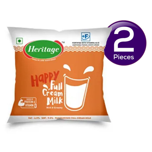 Heritage Full Cream Milk Combo 500 ml x 2 Buy online at ₹70 near me