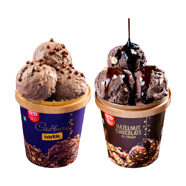 Kwaiity Wall'S Cadbury Crackleâ (700ml) & Kwality Wall'S Hazelnut