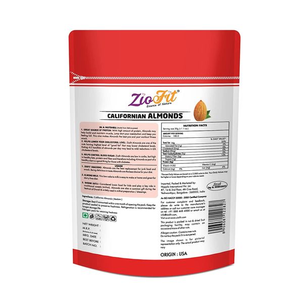 Ziofit Californian Almonds 200 g + 200 g Buy online at ₹369 near me