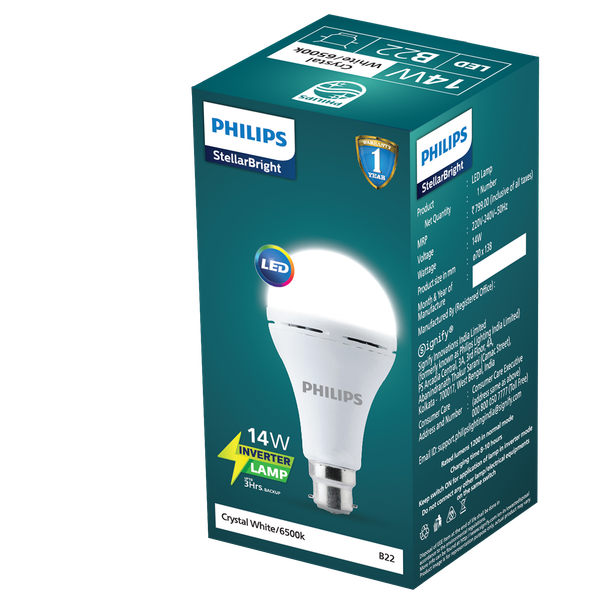 Philips 14W Emergency Led Bulb Stellar Bright B22 Inverter Led Bulb