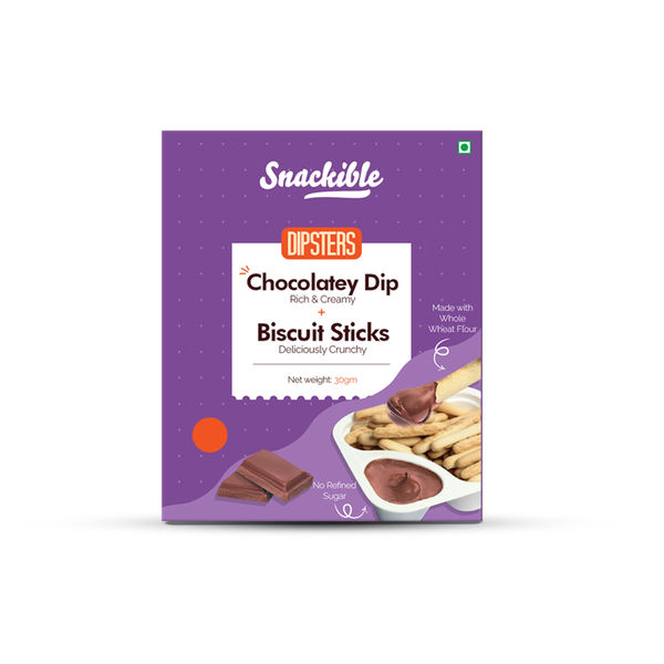 Snackible Dipsters Chocolatey Dip with Biscuit Sticks 30 g Buy online