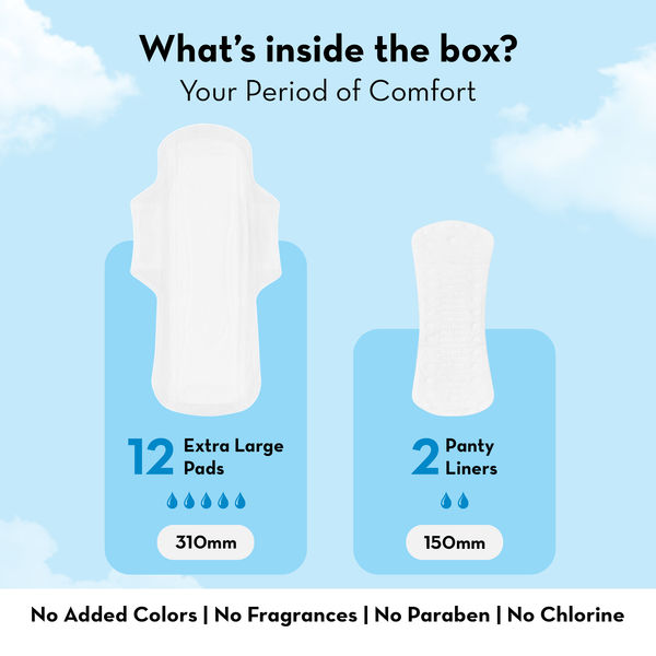 Plush Sanitary Pads XL + 2 Panty Liner 12 piece Buy online at ₹209