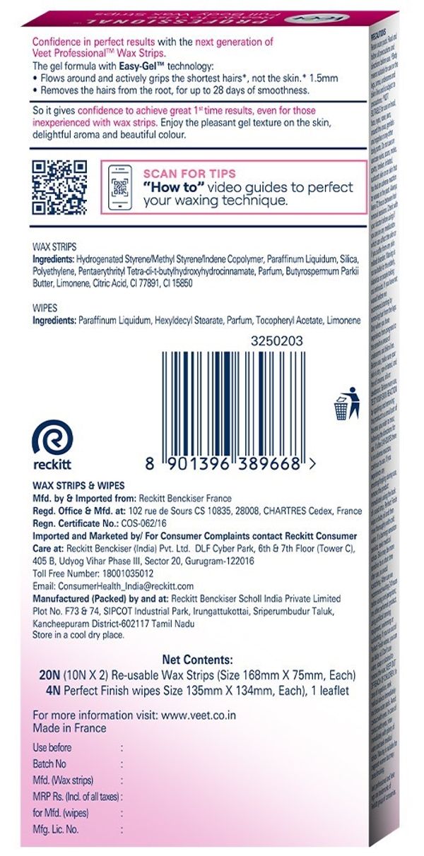 Veet Hair Removal Wax Strips Normal Skin 20 piece Buy online at