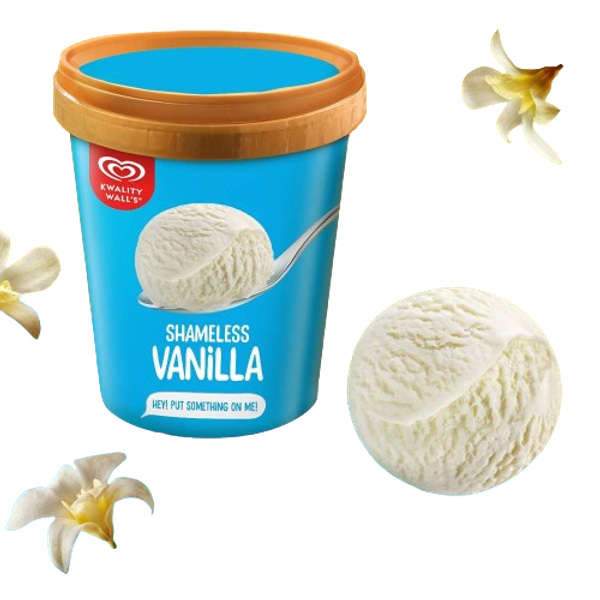 Kwality Wall's Shameless Vanilla Tub 700 ml - Buy online at ₹140 near me