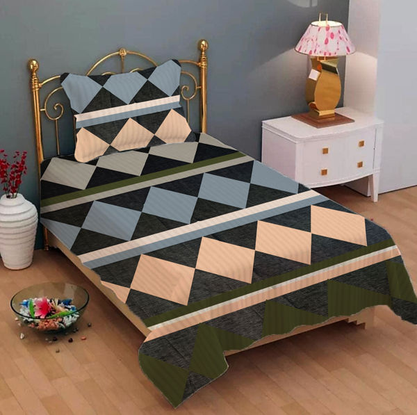 Printed Single Bedsheet with 1 Pillow Cover Opal 2 Pcs Single