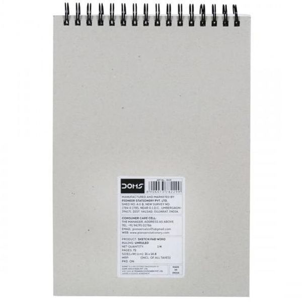 Doms Sketch Book Wiro A5 Paper 72 Pages 1 Piece (21 cm x 14.8 cm