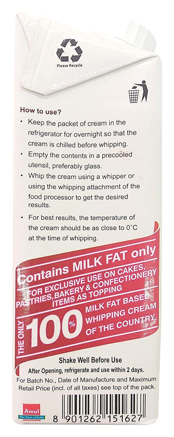 Amul Whipping Cream 250 ml Buy online at ₹85 near me